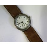 A Silver Cased Wristwatch, 31mm case, running