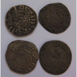 Two Henry III Hammered Silver Pennies, Henry VIII London Mint Penny and one other