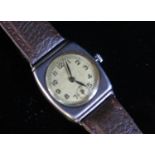 A Silver Cased Writwatch with UNO 15 jewel movement, London 1941 (needs attention)