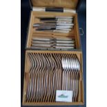 A. Risler & Carré French Silver Plated Canteen of Cutlery and loose cutlery with plate to the top