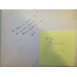An Autograph Album including signatures by Alec Guinness (1956), Rita Hayworth