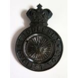 A Rare Type Middlesex Cyclist Volunteer Cap Badge, c. 72mm high