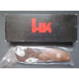 A Heckler & Koch SLB-2000 Special Edition Machined Wood Grip, original receipt, boxed new old stock