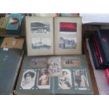 Two Postcard Albums including Carcassonne 1905, Carte de Visite and GB postcards including Royal