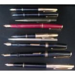 A Collection of Fountain Pens etc. including three WATERMAN'S, Conway Stewart 77, PARKER 17 and