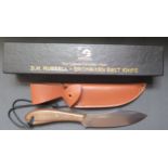 A D.H. Russell Grohmann Belt Knife with leather sheath #R4S