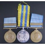 An Elizabeth II Canadian KOREA Medal and French and English U.N. KOREA/COREE medals awarded to G-