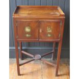 A George III Mahogany Bedside Cupboard with galleried top, 73(h)x48(w)x32(d)cm. Gallery loose