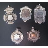 A Silver Football Fob and four others, 24g