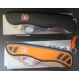 A Victorinox Sentinel One Hand (black, boxed, 0.8413.M3) AND Hunter XT One Hand (orange black,