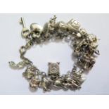 A Silver Charm Bracelet, 44g