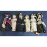 Six Victorian Porcelain Dolls (all measure around 7 inches)