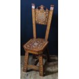 A Moroccan Moorish Bone Inlaid Chair