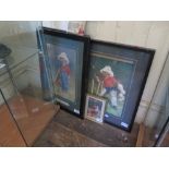 E.P. Kinsella, A Pair of Prints, framed & glazed, 51x35cm, two framed jigsaw puzzles and three