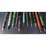 A Collection of Fountain Pens, Ballpoint and Pencils including ONOTO, WATERMAN'S PAT. OCT. 9.09.,