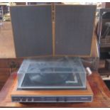 A Dansette Model M005 Record Player with a pair of Rank Model No. A1007 Speakers
