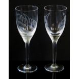 A Pair of Modern Lalique Ange Champagne Glasses, boxed