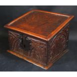 A 17th /18th Century Carved Oak Box, 28cm