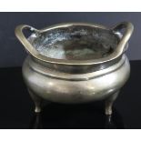 An Antique Chinese Bronze Censer with Xuande marks, 17cm diam., 1762g. Provenance: Brought back from