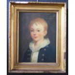 A 19th Century Portrait of a Young Boy, Oil on Canvas, 41 x 30cm, Gilt Frame (Some loss to Gilt