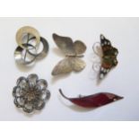 A David Anderson Sterling Silver Gilt and Enamel Butterfly Brooch (4.5cm), David Anderson enamel