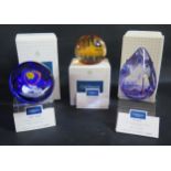 Three Caithness Glass Paperweights _ Solar Wind 113/350, Banshee 047/350 and Hallucination 163/