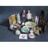 A Pair of Republican Period Chinese Dolls, porcelain figurine and other oddments