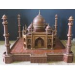 A Large and Impressive 20th Century Wooden Model of The Taj Mahal, c. 113x82cm high