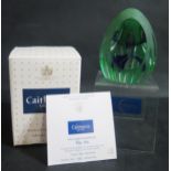 A Caithness Glass Paperweight The Iris 33/100, boxed with COA and stand