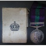 A George VI General Service Medal with PALESTINE 1945-48 bar awarded to 2367 B/CCONST. J. SAXON.