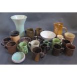 A Selection of Studio Pottery including some with incised initials JL