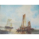 19thCentury Watercolour of Moored Ships, Signed H Feharlon? 23 x18cm, F & G