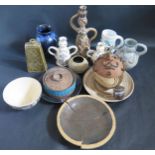 A Selection of Studio Pottery including KC