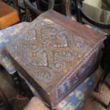 A Carved Pine Bible Box