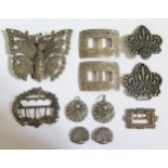 A Selection of White Metal Buckles