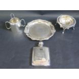 A James Deakin & Sons Electroplated Silver Hip Flask, salver etc.