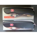 Victorinox Sentinel Clip one hand (boxed, black, 08416.M3) AND One hand Trekker (boxed, black,
