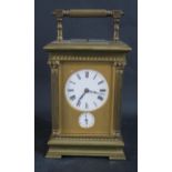 A 19th Century French Gilt Brass Grand Sonnerie Repeating Carriage Clock by Aiguilles