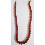 A Faux Amber Graduated Bead Necklace