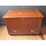 A Victorian 'Oak' Stained Pine Mule Chest, 108(w)x76(h)x61(d)cm