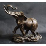 'GIANT OF THE SERENGETI' _ A Franklin Mint Cast Bronze Elephant, 24cm high