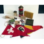 A Selection of WWII Oddments including A.L.63 Mk. III Anti-Louse Powder, Outfit Anti-Dimming Mk.