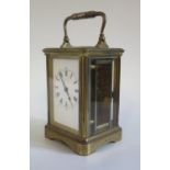 A 19th Century French Brass Carriage Clock by Alfred Drocourt, movement no. 33548, 16.5cm, running