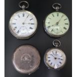 Three Silver Fob Watches, A/F