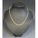 An 18" 9ct Gold Rope Twist Necklace, 4.3g