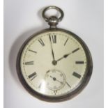 A Silver Cased Key Wound Pocket Watch, London 1875