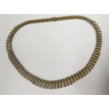 A 14.5" 9ct Brushed Yellow Gold Graduated Necklace, 25.9g