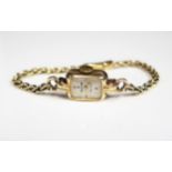 A Lady's ROLEX Precision 9ct Gold Cased Wristwatch with 17 jewel movement, Chester 1951 marks,