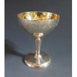 A Small and Heavy George VI Silver and Gilt Lined Chalice decorated with a crown of thorns to the