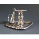 A George IV Silver Chamberstick with detachable sconce and snuffer, 8.5cm wide, Sheffield 1820, John